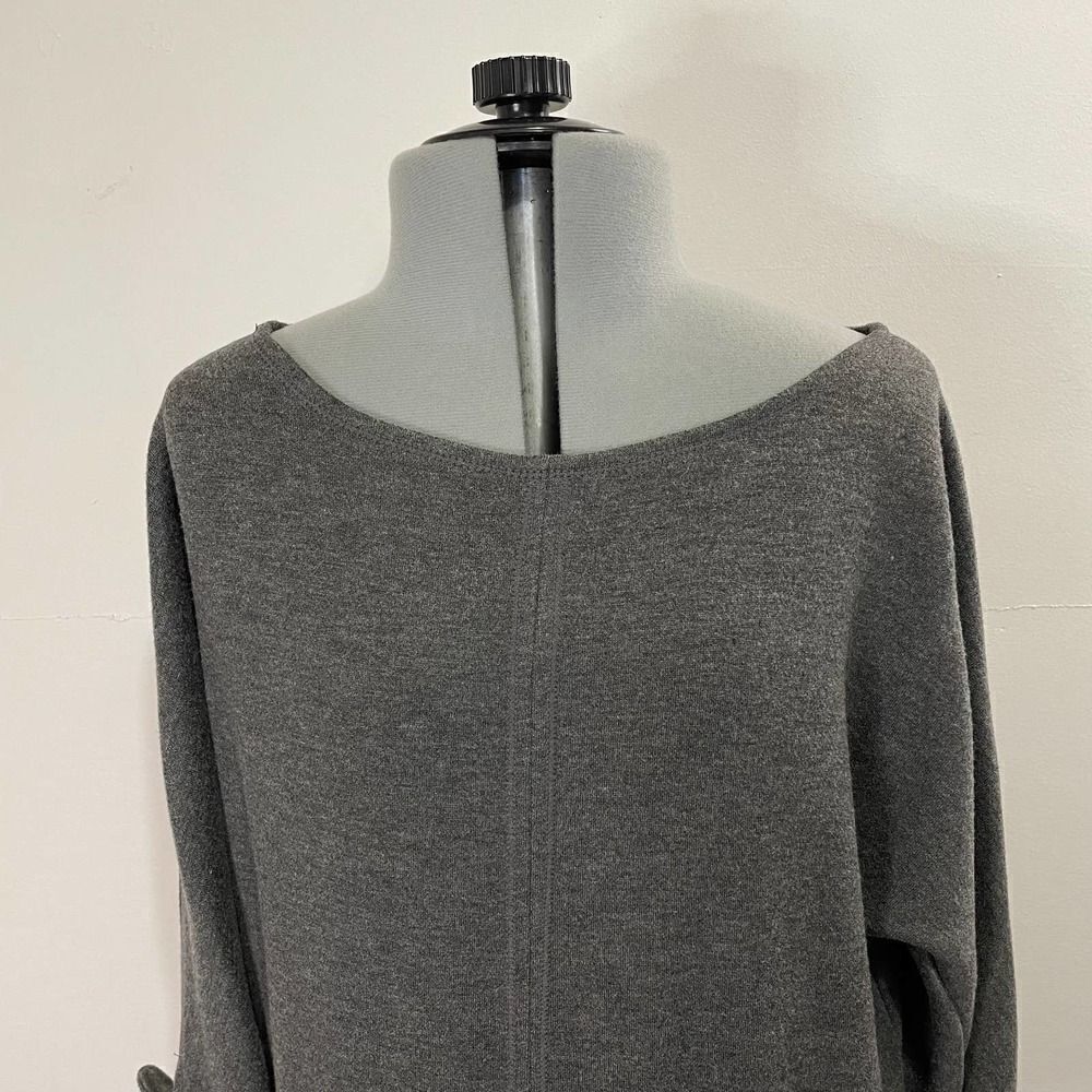 Max Studio Weekend Charcoal Sweatshirt Tunic Mini Dress Size Small Has POCKETS